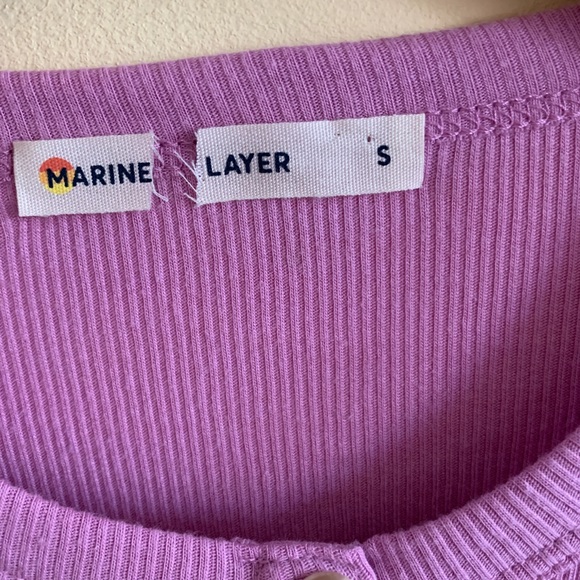 NWOT Marine Layer Cait Lightweight Henley Lilac - Picture 5 of 8